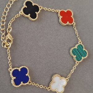 Multicolors clover bracelet